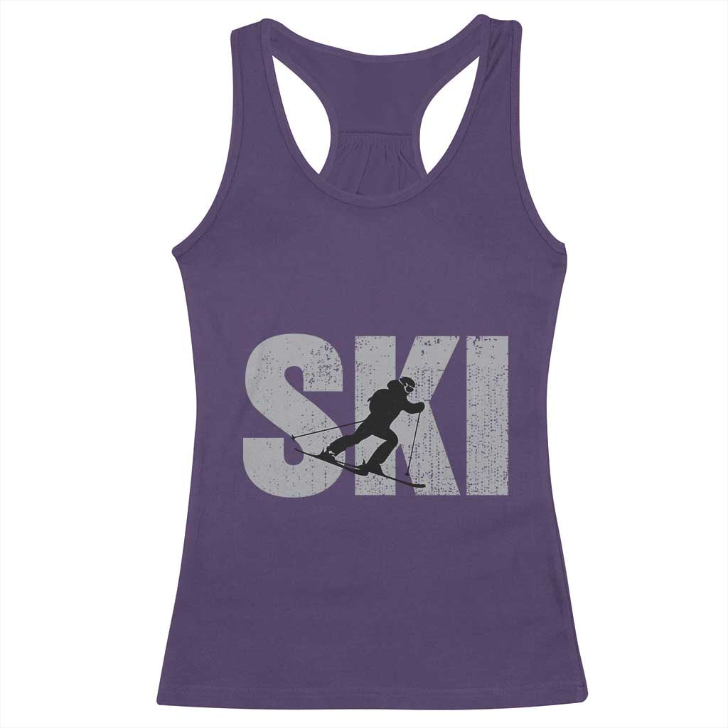 Cool Distressed Skiing Racerback Tank Top for Skiers TS10 Purple Print Your Wear