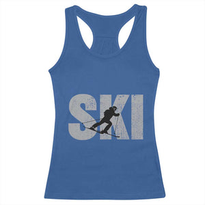 Cool Distressed Skiing Racerback Tank Top for Skiers TS10 Royal Blue Print Your Wear
