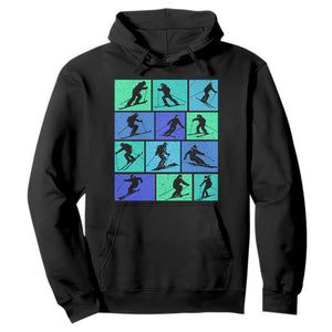 Skiing Hoodie for Skiers Wintersport Ski Snowboard TS10 Black Print Your Wear