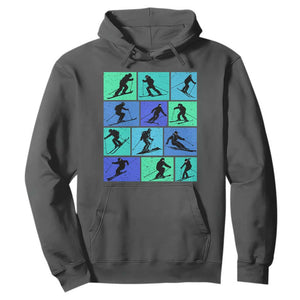 Skiing Hoodie for Skiers Wintersport Ski Snowboard TS10 Dark Heather Print Your Wear