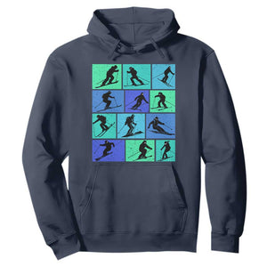 Skiing Hoodie for Skiers Wintersport Ski Snowboard TS10 Navy Print Your Wear