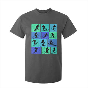 Skiing T Shirt For Kid for Skiers Wintersport Ski Snowboard TS10 Dark Heather Print Your Wear