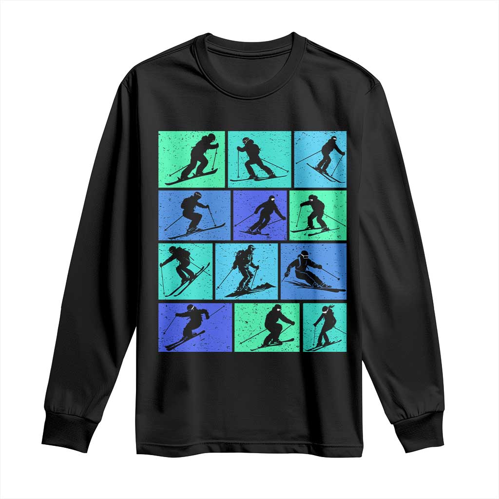 Skiing Long Sleeve Shirt for Skiers Wintersport Ski Snowboard TS10 Black Print Your Wear