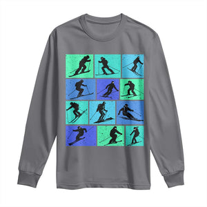 Skiing Long Sleeve Shirt for Skiers Wintersport Ski Snowboard TS10 Charcoal Print Your Wear