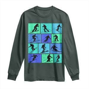 Skiing Long Sleeve Shirt for Skiers Wintersport Ski Snowboard TS10 Dark Forest Green Print Your Wear