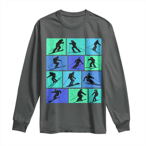 Skiing Long Sleeve Shirt for Skiers Wintersport Ski Snowboard TS10 Dark Heather Print Your Wear