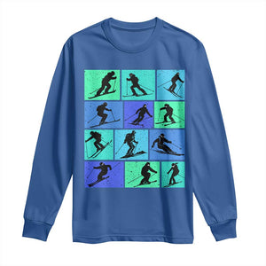 Skiing Long Sleeve Shirt for Skiers Wintersport Ski Snowboard TS10 Royal Blue Print Your Wear