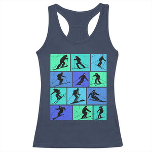 Skiing Racerback Tank Top for Skiers Wintersport Ski Snowboard TS10 Navy Print Your Wear