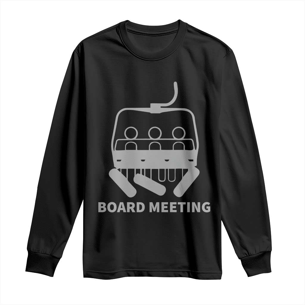 Funny Skiing Long Sleeve Shirt Snowboard Meeting Gift TS10 Black Print Your Wear