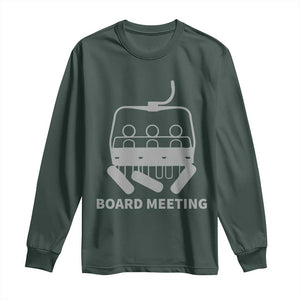 Funny Skiing Long Sleeve Shirt Snowboard Meeting Gift TS10 Dark Forest Green Print Your Wear