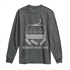 Funny Skiing Long Sleeve Shirt Snowboard Meeting Gift TS10 Dark Heather Print Your Wear