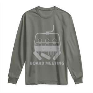 Funny Skiing Long Sleeve Shirt Snowboard Meeting Gift TS10 Military Green Print Your Wear