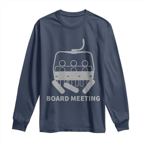 Funny Skiing Long Sleeve Shirt Snowboard Meeting Gift TS10 Navy Print Your Wear