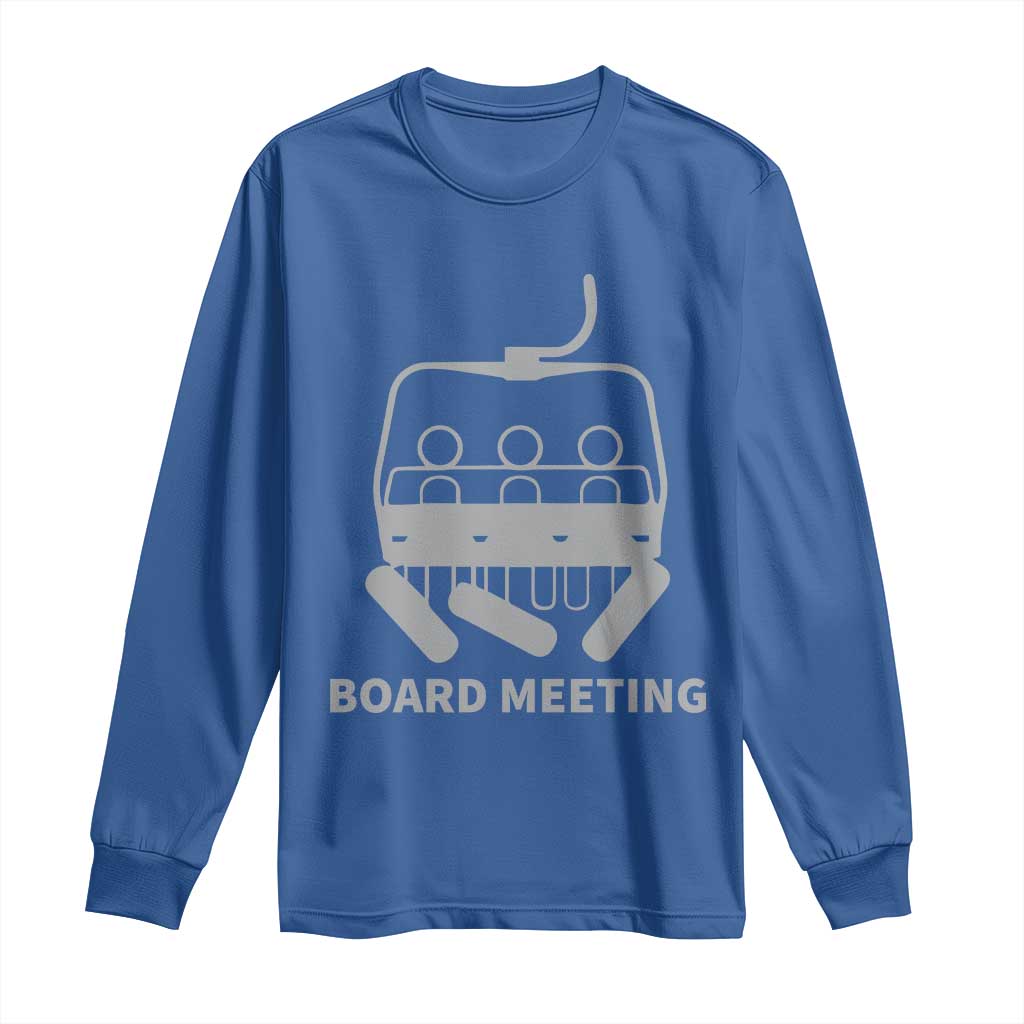 Funny Skiing Long Sleeve Shirt Snowboard Meeting Gift TS10 Royal Blue Print Your Wear