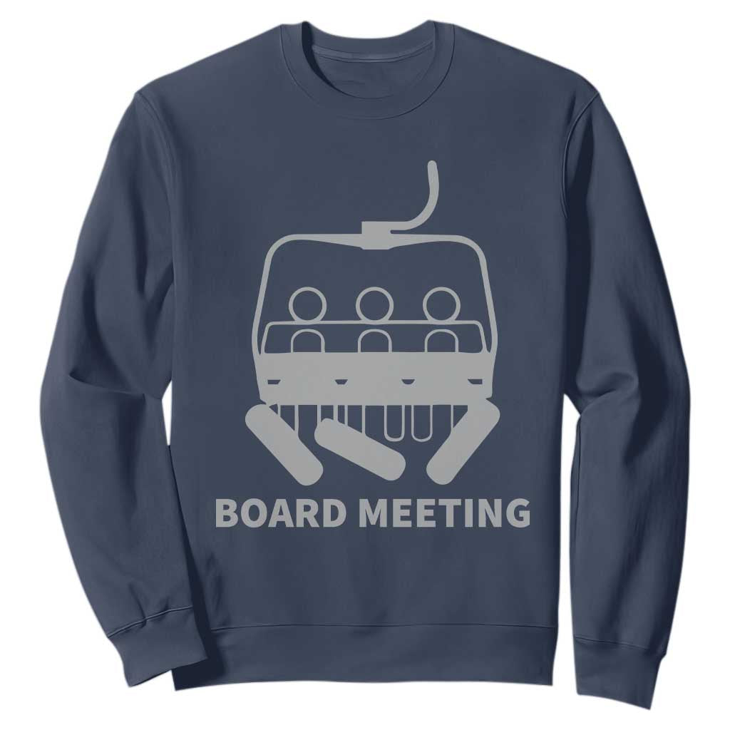 Funny Skiing Sweatshirt Snowboard Meeting Gift TS10 Navy Print Your Wear