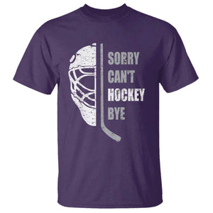 Ice Hockey Player T Shirt Retro Sorry Cant Hockey Bye TS10 Purple Print Your Wear