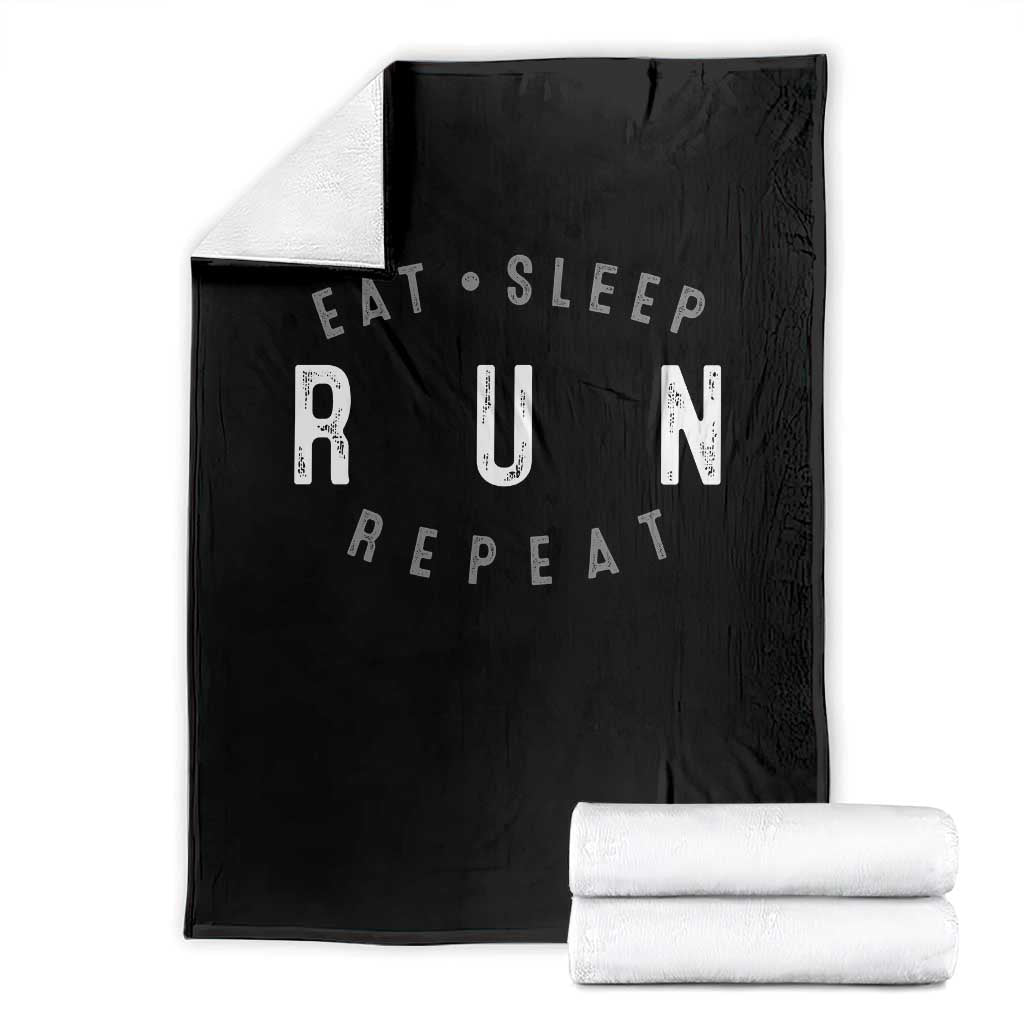 Eat Sleep Run Repeat Throw Blanket Marathon Runner TS10 Black Print Your Wear