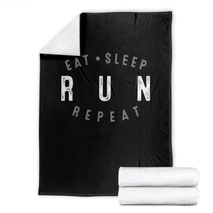 Eat Sleep Run Repeat Throw Blanket Marathon Runner TS10 Black Print Your Wear