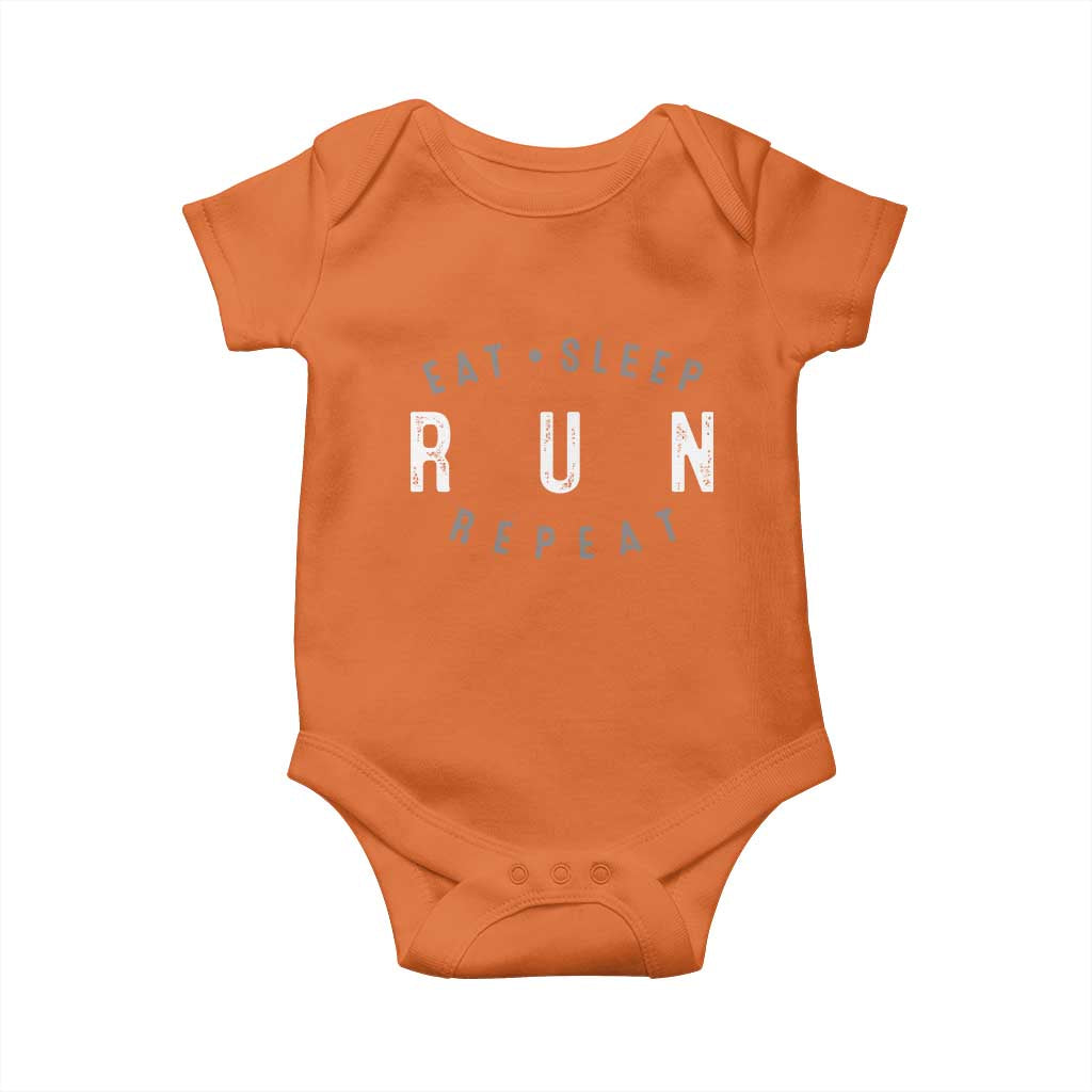 Eat Sleep Run Repeat Baby Onesie Marathon Runner TS10 Orange Print Your Wear