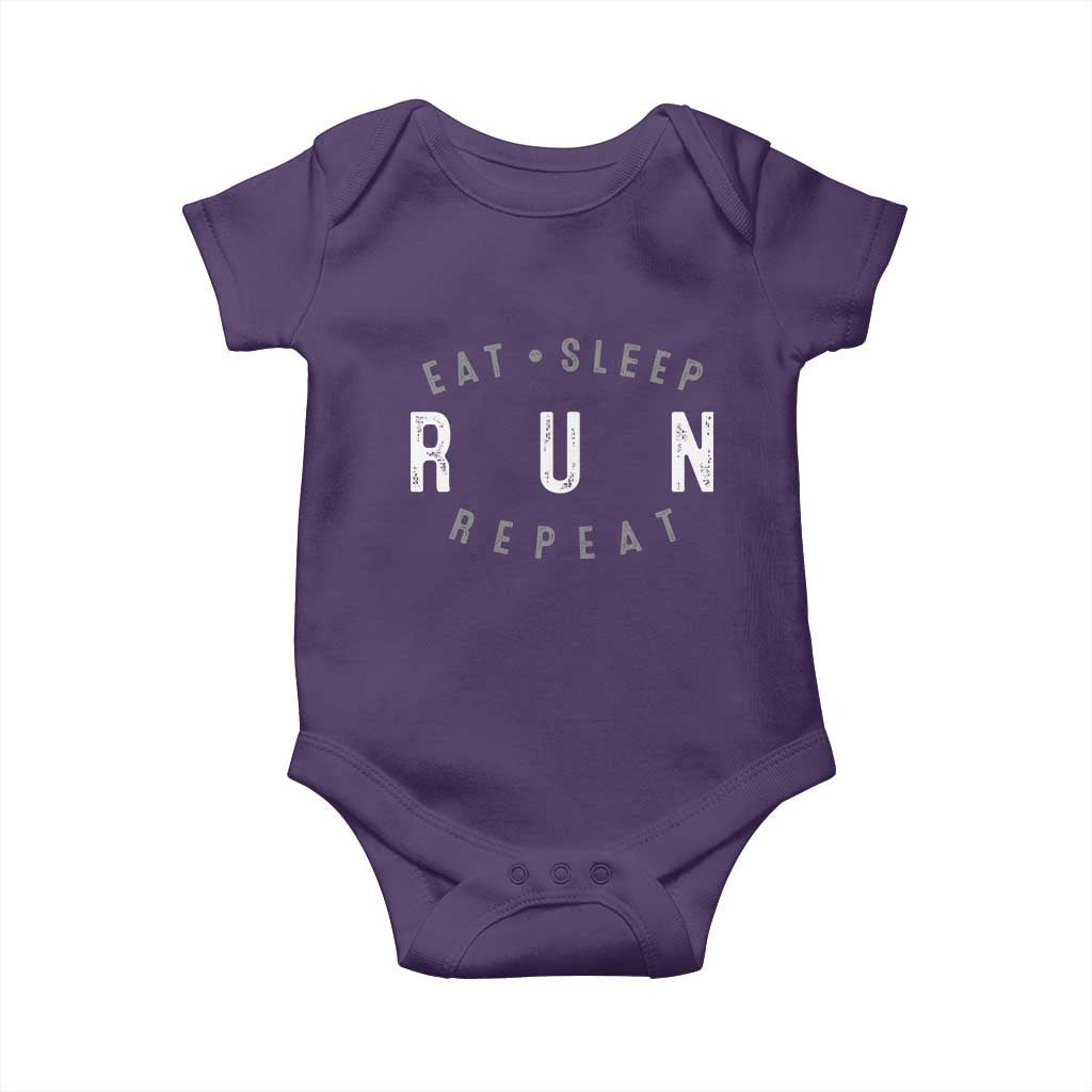 Eat Sleep Run Repeat Baby Onesie Marathon Runner TS10 Purple Print Your Wear