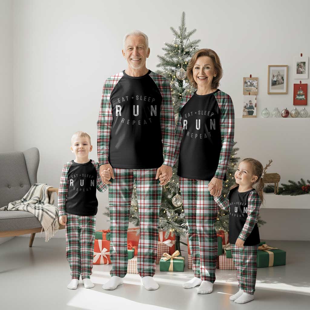 Eat Sleep Run Repeat Plaid Pajama Set Marathon Runner TS10 Christmas Plaid Print Your Wear