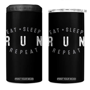 Eat Sleep Run Repeat 4 in 1 Can Cooler Tumbler Marathon Runner TS10 One Size: 16 oz Black Print Your Wear