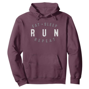 Eat Sleep Run Repeat Hoodie Marathon Runner TS10 Maroon Print Your Wear
