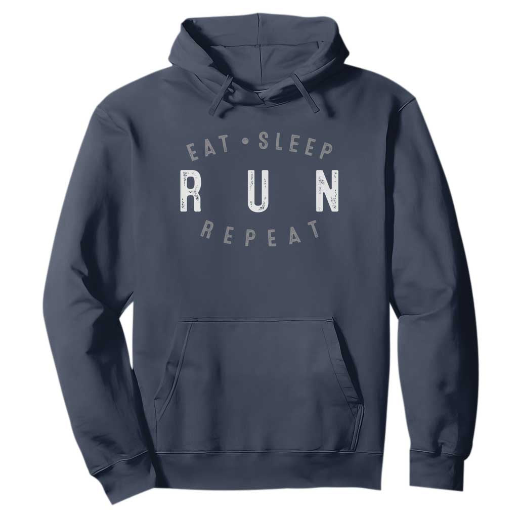 Eat Sleep Run Repeat Hoodie Marathon Runner TS10 Navy Print Your Wear
