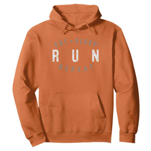Eat Sleep Run Repeat Hoodie Marathon Runner TS10 Orange Print Your Wear
