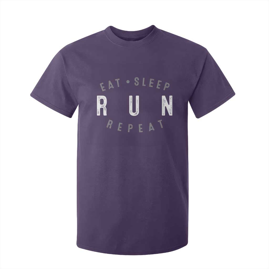 Eat Sleep Run Repeat T Shirt For Kid Marathon Runner TS10 Purple Print Your Wear