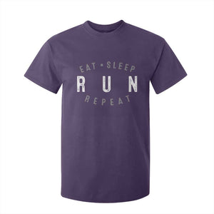 Eat Sleep Run Repeat T Shirt For Kid Marathon Runner TS10 Purple Print Your Wear