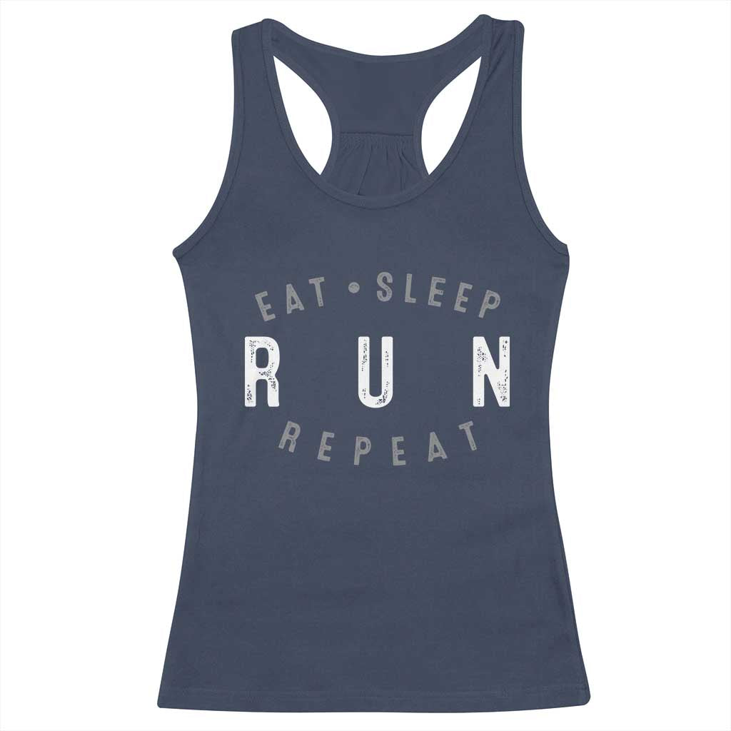 Eat Sleep Run Repeat Racerback Tank Top Marathon Runner TS10 Navy Print Your Wear