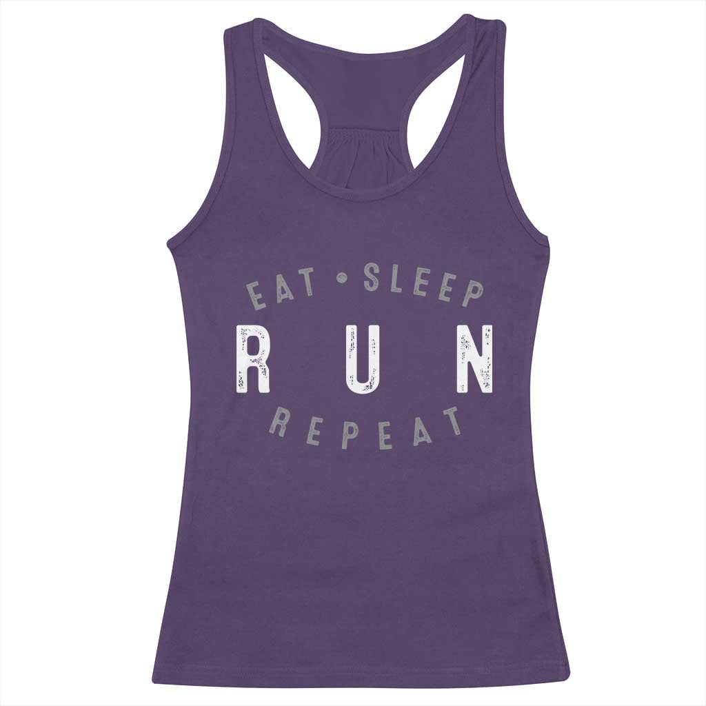 Eat Sleep Run Repeat Racerback Tank Top Marathon Runner TS10 Purple Print Your Wear