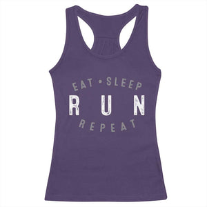 Eat Sleep Run Repeat Racerback Tank Top Marathon Runner TS10 Purple Print Your Wear