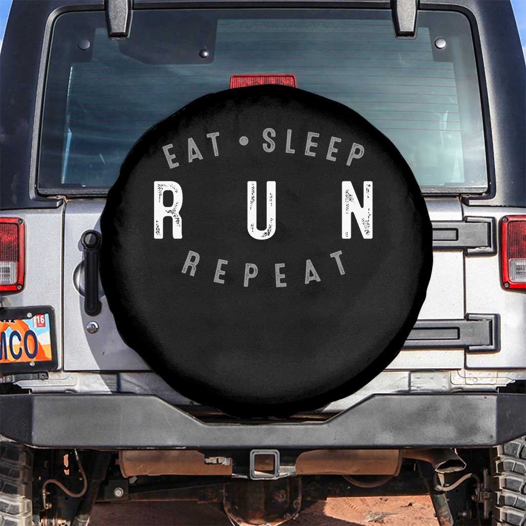 Eat Sleep Run Repeat Spare Tire Cover Marathon Runner TS10 No hole Black Print Your Wear