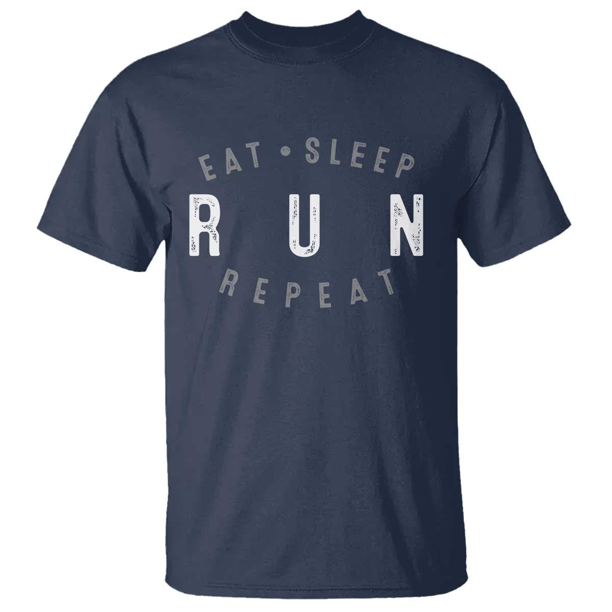 Eat Sleep Run Repeat T Shirt Marathon Runner TS10 Navy Print Your Wear