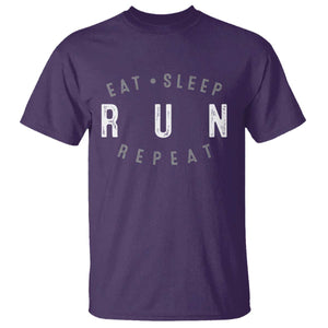 Eat Sleep Run Repeat T Shirt Marathon Runner TS10 Purple Print Your Wear