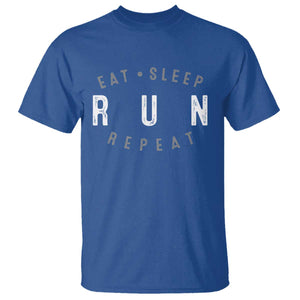 Eat Sleep Run Repeat T Shirt Marathon Runner TS10 Royal Blue Print Your Wear