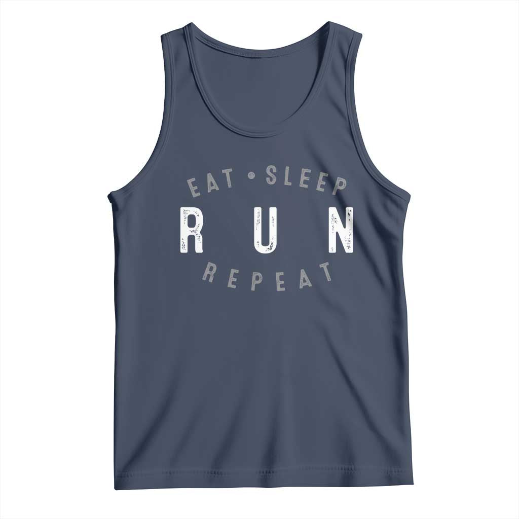 Eat Sleep Run Repeat Tank Top Marathon Runner TS10 Navy Print Your Wear
