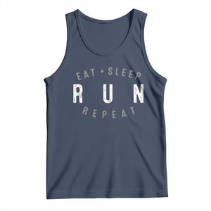 Eat Sleep Run Repeat Tank Top Marathon Runner TS10 Navy Print Your Wear