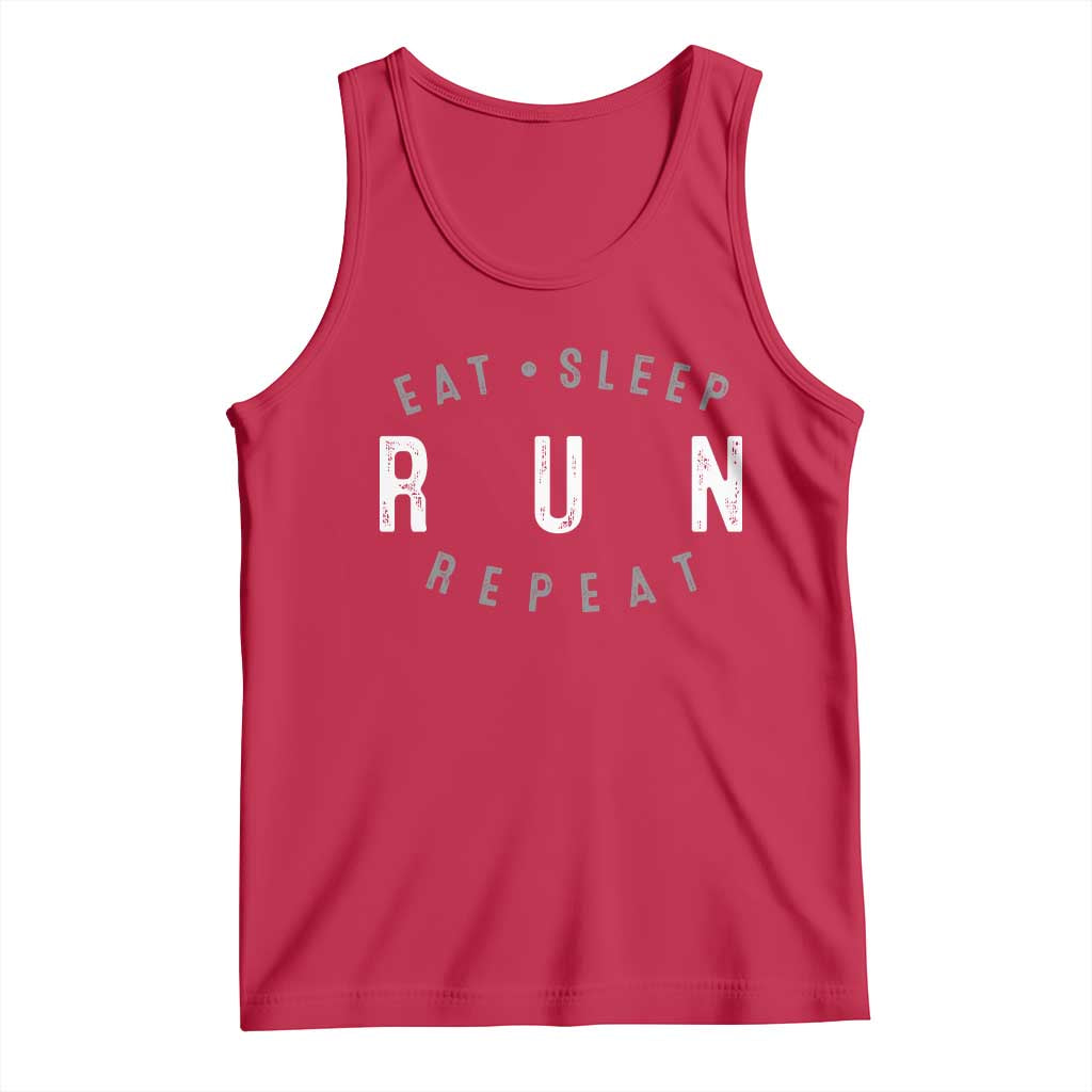 Eat Sleep Run Repeat Tank Top Marathon Runner TS10 Red Print Your Wear