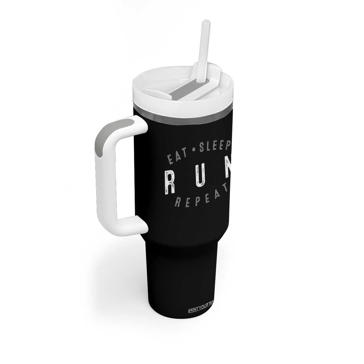 Eat Sleep Run Repeat Tumbler With Handle Marathon Runner TS10 Print Your Wear