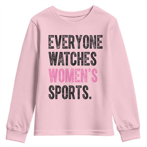 Everyone Watches Women's Sports Youth Sweatshirt TS10 Light Pink Print Your Wear