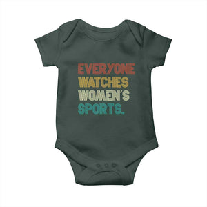 Everyone Watches Women's Sports Baby Onesie Retro Vintage TS10 Dark Forest Green Print Your Wear