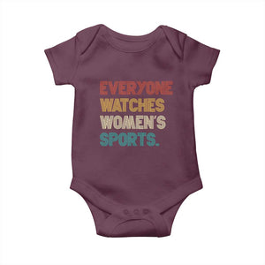 Everyone Watches Women's Sports Baby Onesie Retro Vintage TS10 Maroon Print Your Wear