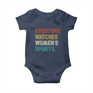 Everyone Watches Women's Sports Baby Onesie Retro Vintage TS10 Navy Print Your Wear