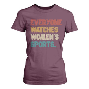 Everyone Watches Women's Sports T Shirt For Women Retro Vintage TS10 Maroon Print Your Wear