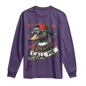 Valentine Mallard Duck Long Sleeve Shirt Camo Hunting Valentines Day Gift For Her TS10 Purple Print Your Wear