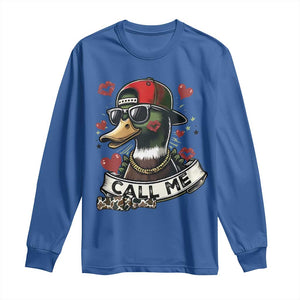 Valentine Mallard Duck Long Sleeve Shirt Camo Hunting Valentines Day Gift For Her TS10 Royal Blue Print Your Wear