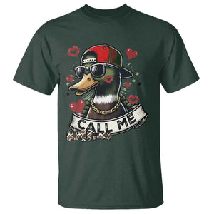 Valentine Mallard Duck T Shirt Camo Hunting Valentines Day Gift For Her TS10 Dark Forest Green Print Your Wear